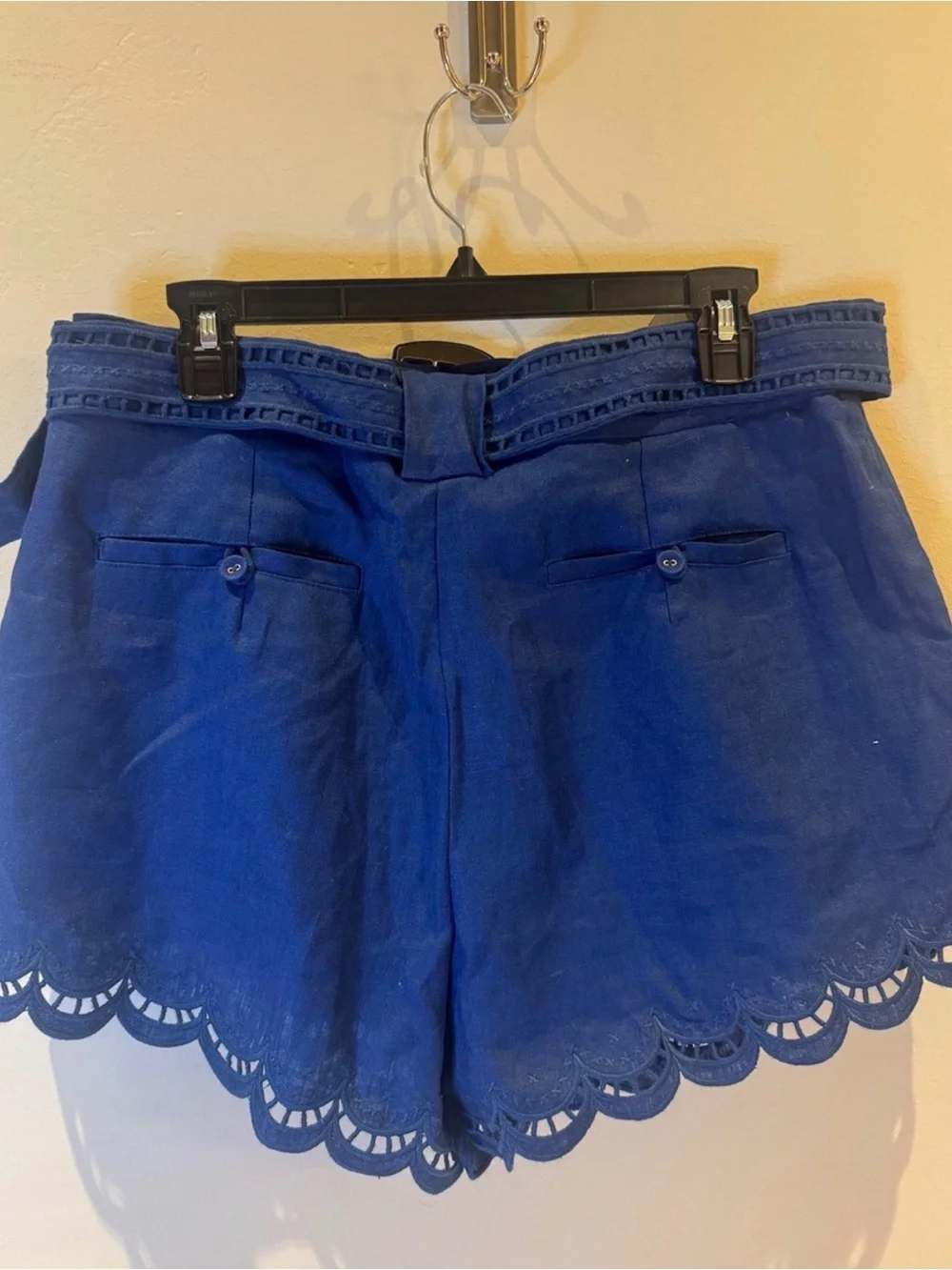 FARM Rio Richelieu lace detail linen shorts